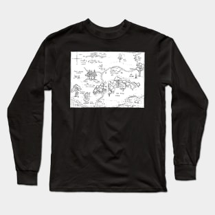 100 Aker Wood Map Long Sleeve T-Shirt